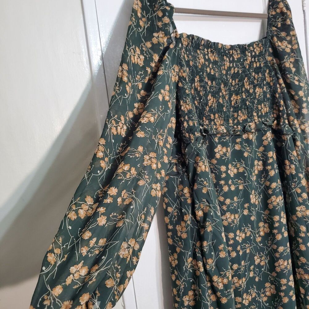 ChicoSoul Floral Maxi Dress With a Square Neckline Long Sleeves Sz 2X SKU#A-133 - Picture 15 of 16